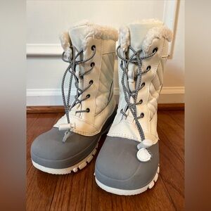 Kids' Skylar Lace-Up Winter Boots - All in Motion Cream Gray Size 5